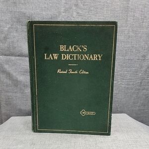 Black's Law Dictionary Revised Fourth 4th Edition Vintage 1968 Green Hard Cover